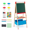 Foldable Double-sided Easel with Magnetic Chalkboard for Kids-Multicolor by LJGDeals