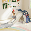 Foldable Freestanding Baby Slide Climber Playset with Basketball Hoop for Kids-Blue by LJGDeals