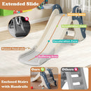 Foldable Freestanding Baby Slide Climber Playset with Basketball Hoop for Kids-Blue by LJGDeals