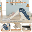 Foldable Freestanding Baby Slide Climber Playset with Basketball Hoop for Kids-Blue by LJGDeals