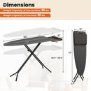 Full Size Foldable Ironing Board with Collapsible Iron Rest