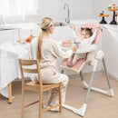 4-in-1 Foldable Baby High Chair with 7 Adjustable Heights and Free Toys Bar