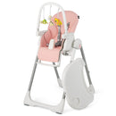 4-in-1 Foldable Baby High Chair with 7 Adjustable Heights and Free Toys Bar