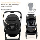Foldable Infant Pram Stroller with Reversible Seat Reclining Backrest by LJGDeals
