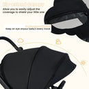 Foldable Infant Pram Stroller with Reversible Seat Reclining Backrest by LJGDeals