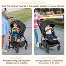 Foldable Infant Pram Stroller with Reversible Seat Reclining Backrest by LJGDeals
