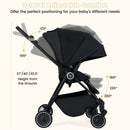 Foldable Infant Pram Stroller with Reversible Seat Reclining Backrest by LJGDeals