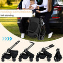 Foldable Infant Pram Stroller with Reversible Seat Reclining Backrest by LJGDeals