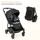 Foldable Infant Pram Stroller with Reversible Seat Reclining Backrest by LJGDeals