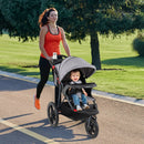 Foldable Jogging Stroller with Detachable Tray and Air-Filled Rubber Tires by LJGDeals