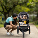 Foldable Jogging Stroller with Detachable Tray and Air-Filled Rubber Tires by LJGDeals