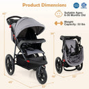 Foldable Jogging Stroller with Detachable Tray and Air-Filled Rubber Tires by LJGDeals