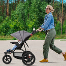 Foldable Jogging Stroller with Detachable Tray and Air-Filled Rubber Tires