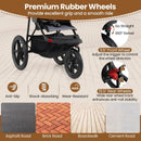 Foldable Jogging Stroller with Detachable Tray and Air-Filled Rubber Tires by LJGDeals