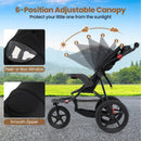 Foldable Jogging Stroller with Detachable Tray and Air-Filled Rubber Tires by LJGDeals