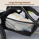 Foldable Jogging Stroller with Detachable Tray and Air-Filled Rubber Tires by LJGDeals