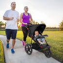 Foldable Jogging Stroller with Detachable Tray and Air-Filled Rubber Tires
