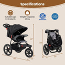 Foldable Jogging Stroller with Detachable Tray and Air-Filled Rubber Tires by LJGDeals