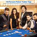 Portable 84 x 42 Inch 10-Player Foldable Padded Poker Table Top by LJGDeals