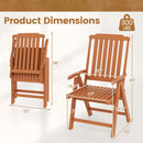 Foldable Patio Chair All-Weather HDPE Outdoor Dining Chair with Armrest by LJGDeals