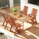 Foldable Patio Chair All-Weather HDPE Outdoor Dining Chair with Armrest by LJGDeals