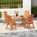 Foldable Patio Chair All-Weather HDPE Outdoor Dining Chair with Armrest by LJGDeals