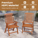 Foldable Patio Chair All-Weather HDPE Outdoor Dining Chair with Armrest by LJGDeals