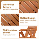 Foldable Patio Chair All-Weather HDPE Outdoor Dining Chair with Armrest by LJGDeals