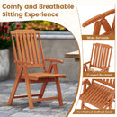 Foldable Patio Chair All-Weather HDPE Outdoor Dining Chair with Armrest by LJGDeals