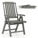 Foldable Patio Chair All-Weather HDPE Outdoor Dining Chair with Armrest by LJGDeals