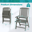Foldable Patio Chair All-Weather HDPE Outdoor Dining Chair with Armrest by LJGDeals
