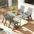 Foldable Patio Chair All-Weather HDPE Outdoor Dining Chair with Armrest