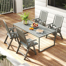 Foldable Patio Chair All-Weather HDPE Outdoor Dining Chair with Armrest by LJGDeals