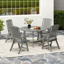 Foldable Patio Chair All-Weather HDPE Outdoor Dining Chair with Armrest by LJGDeals