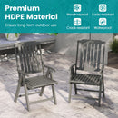 Foldable Patio Chair All-Weather HDPE Outdoor Dining Chair with Armrest by LJGDeals