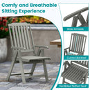 Foldable Patio Chair All-Weather HDPE Outdoor Dining Chair with Armrest by LJGDeals