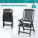 Foldable Patio Chair All-Weather HDPE Outdoor Dining Chair with Armrest by LJGDeals