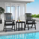 Foldable Patio Chair All-Weather HDPE Outdoor Dining Chair with Armrest by LJGDeals