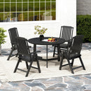 Foldable Patio Chair All-Weather HDPE Outdoor Dining Chair with Armrest by LJGDeals