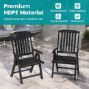 Foldable Patio Chair All-Weather HDPE Outdoor Dining Chair with Armrest by LJGDeals