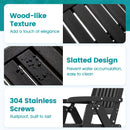 Foldable Patio Chair All-Weather HDPE Outdoor Dining Chair with Armrest by LJGDeals