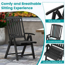 Foldable Patio Chair All-Weather HDPE Outdoor Dining Chair with Armrest by LJGDeals