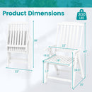 Foldable Patio Chair All-Weather HDPE Outdoor Dining Chair with Armrest by LJGDeals