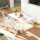 Foldable Patio Chair All-Weather HDPE Outdoor Dining Chair with Armrest by LJGDeals