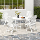 Foldable Patio Chair All-Weather HDPE Outdoor Dining Chair with Armrest by LJGDeals