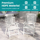 Foldable Patio Chair All-Weather HDPE Outdoor Dining Chair with Armrest by LJGDeals