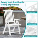 Foldable Patio Chair All-Weather HDPE Outdoor Dining Chair with Armrest by LJGDeals