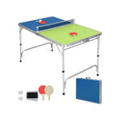 Foldable Ping Pong Table Game Set Mini Table Tennis Table with Adjustable Height-Blue & Green by LJGDeals