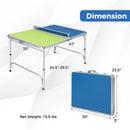 Foldable Ping Pong Table Game Set Mini Table Tennis Table with Adjustable Height-Blue & Green by LJGDeals