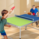 Foldable Ping Pong Table Game Set Mini Table Tennis Table with Adjustable Height-Blue & Green by LJGDeals